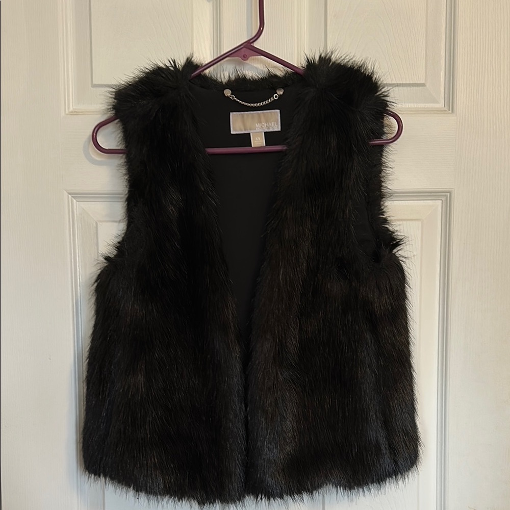 Michael Kors Black Faux Fur Vest
